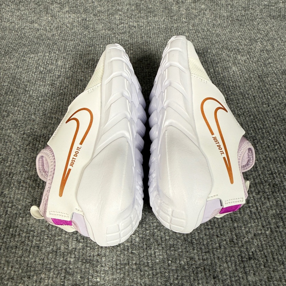 Nike Kids Girls 1Y Flex Runner Shoes Sneakers White Violet Slip On DJ6040-101 - Picture 5 of 7